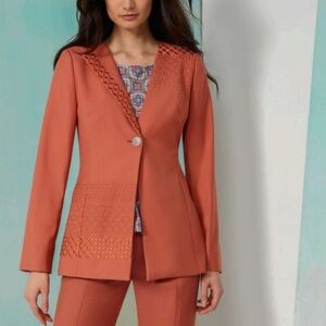 CARLISLE Collection PATIO Single -Breasted Embroidery Details Luxury Jacket 8